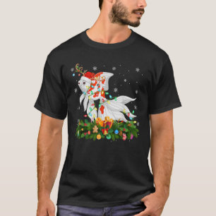 Goldfish Xmas Lighting Reindeer Santa Hat Goldfish T-Shirt