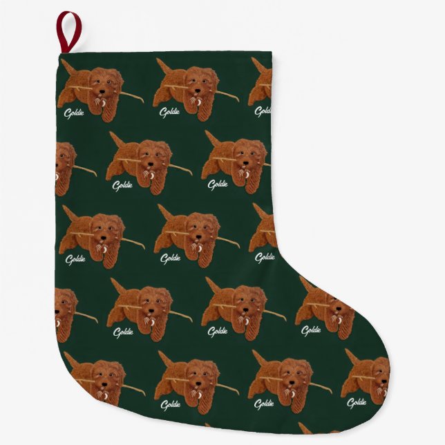 Goldie Doodle Large Christmas Stocking (Front)