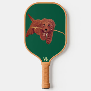 Goldie Golden Dog Green Pickleball Paddle