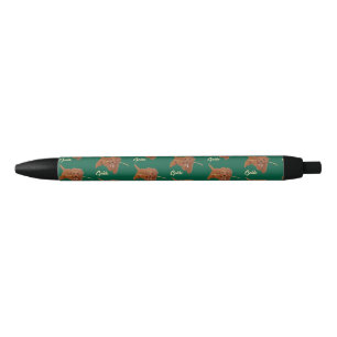 Goldie Golden Doodle Green Black Ink Pen