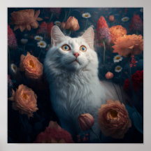Goldie the Turkish Angora Cat Poster