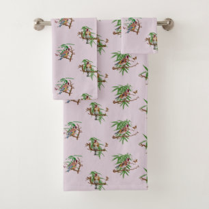 Goldies Frenzy Bathroom Towels (Pink)
