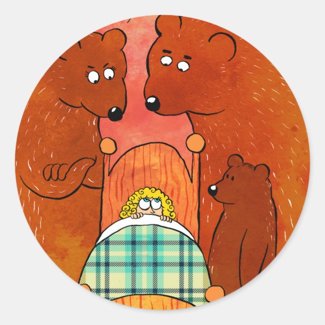 Goldilocks and the Three Bears Classic Round Sticker (Front)