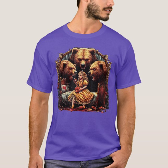 Goldilocks and thehree Bears Horror Fans Design vi T-Shirt (Front)