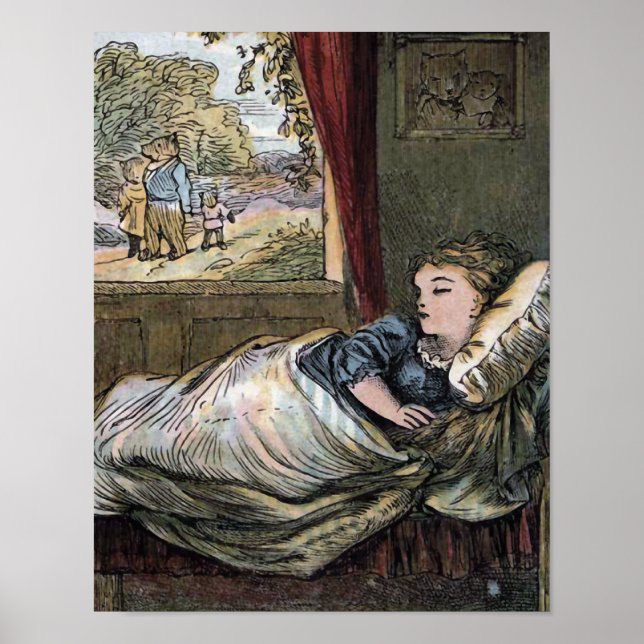 Goldilocks Asleep in Little Bear's Bed Poster (Front)