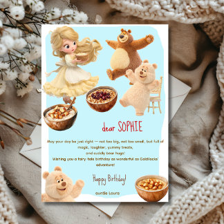 Goldilocks Happy Birthday Holiday Card