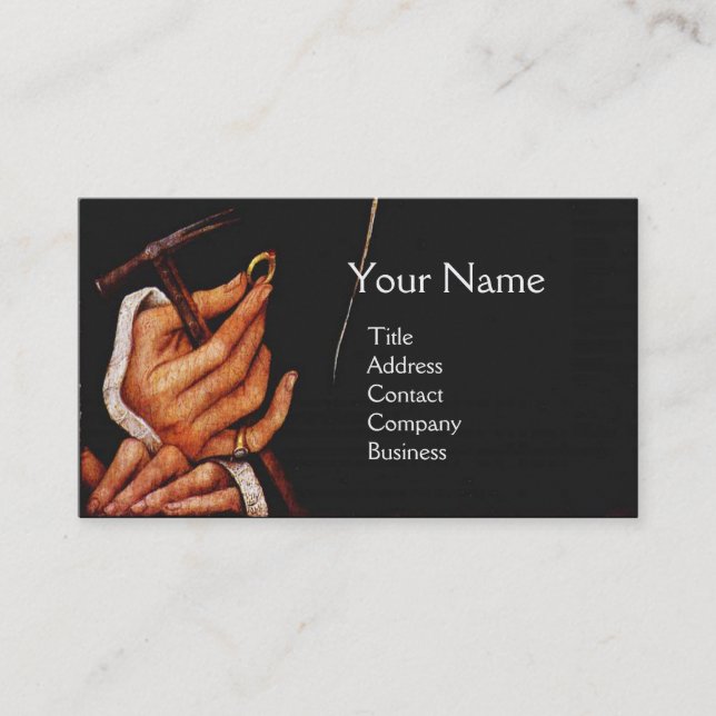 GOLDSMITH,PRECIOUS METALWORKER,GOLD JEWELRY ART BUSINESS CARD (Front)