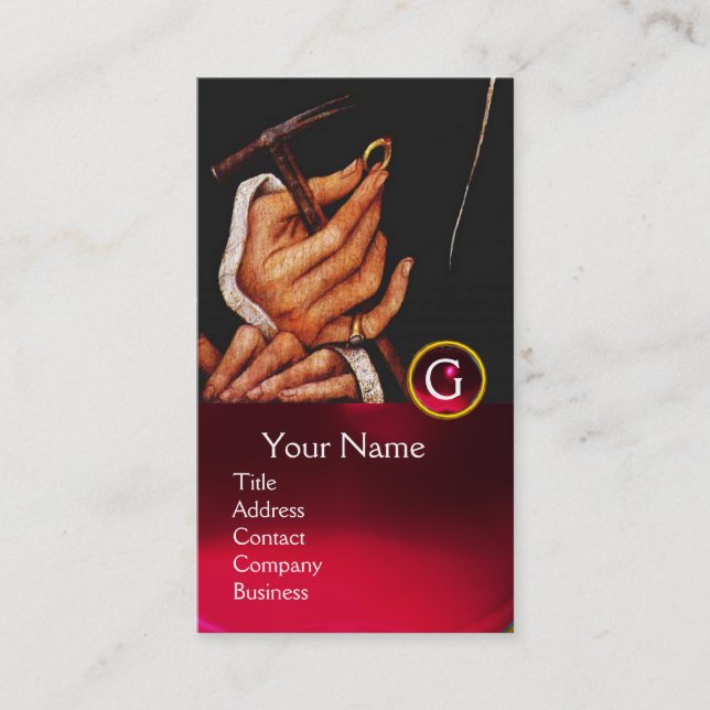 GOLDSMITH,PRECIOUS METALWORKER,GOLD JEWELRY ART BUSINESS CARD (Front)