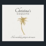 Goldtone Palm Tree Coquito Sticker<br><div class="desc">Elegant coquito label with a goldtone palm tree.</div>