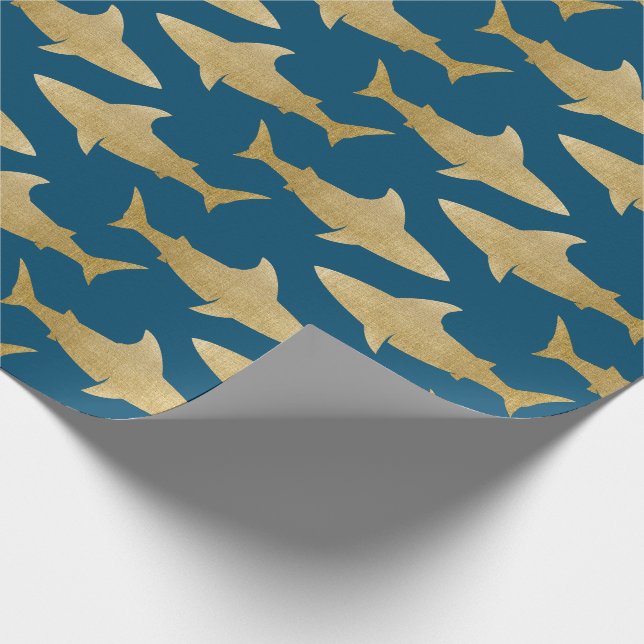 Goldtone Shark Wrapping Paper (Corner)