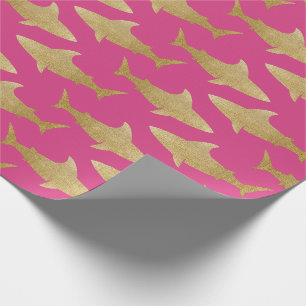 Goldtone Shark Wrapping Paper