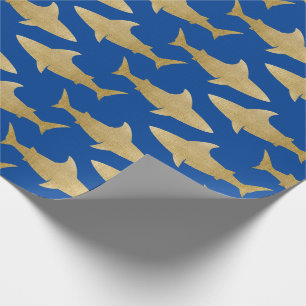 Goldtone Shark Wrapping Paper