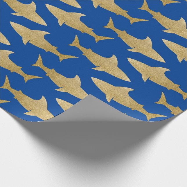 Goldtone Shark Wrapping Paper (Corner)