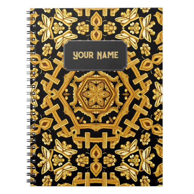 Goldwork Embroidery Pattern - Add Text to Notebook (Front)