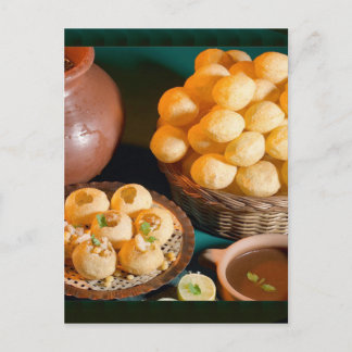 GOLE GAPPAY Panni Puri Indian Cuisine Snack Postcard