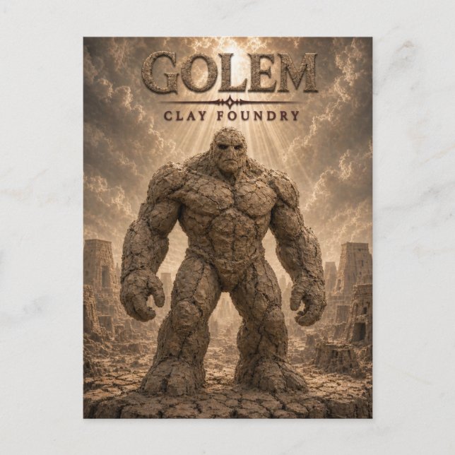 Golem Clay Foundry Dark Cinema Postcard (Front)