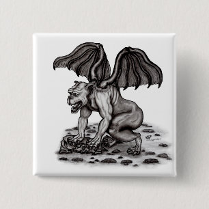 Golem Gargoyle 15 Cm Square Badge