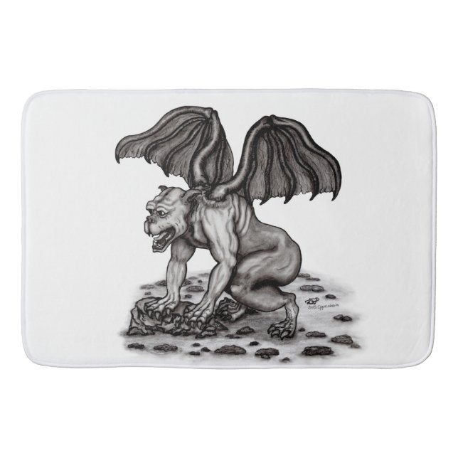 Golem Gargoyle Bath Mat (Front)