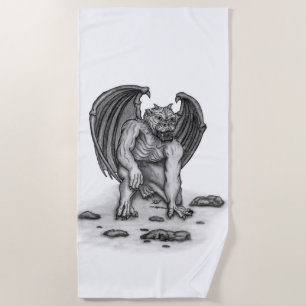 Golem Gargoyle Beach Towel