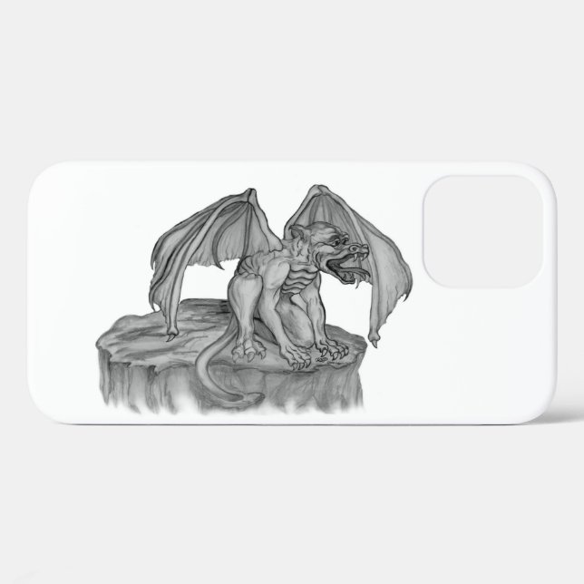 Golem Gargoyle black and white Design Case-Mate iPhone Case (Back (Horizontal))