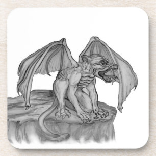 GOLEM - Gargoyle black-and-white Design Coaster