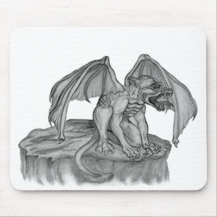 GOLEM - Gargoyle black-and-white Design Mouse Mat