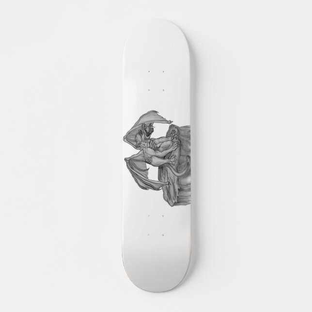GOLEM - Gargoyle black-and-white Design Skateboard (Front)