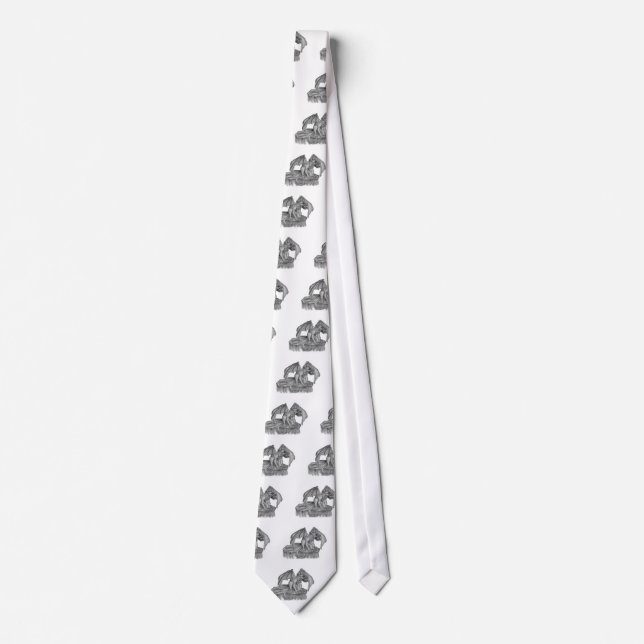 GOLEM - Gargoyle black-and-white Design Tie (Front)
