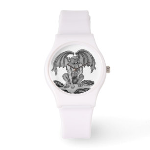 Golem Gargoyle, Black and white design Watch