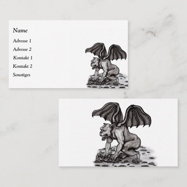 Golem Gargoyle Business Card (Front/Back)