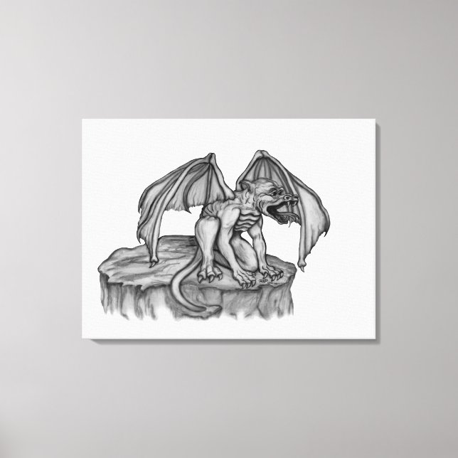 Golem Gargoyle Canvas Print (Front)