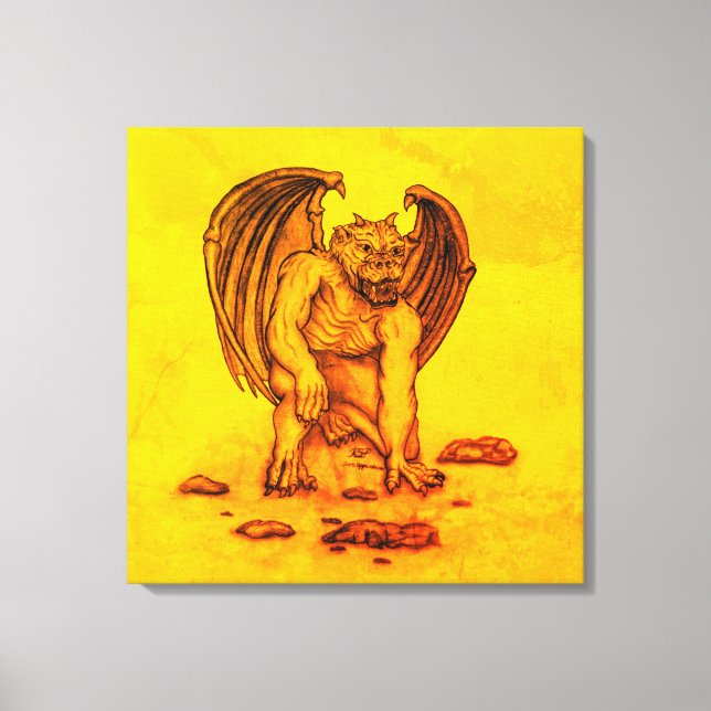 Golem Gargoyle Canvas Print (Front)