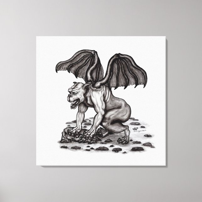Golem Gargoyle Canvas Print (Front)