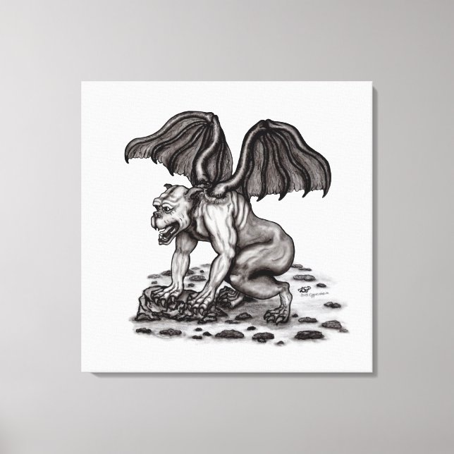 Golem Gargoyle Canvas Print (Front)
