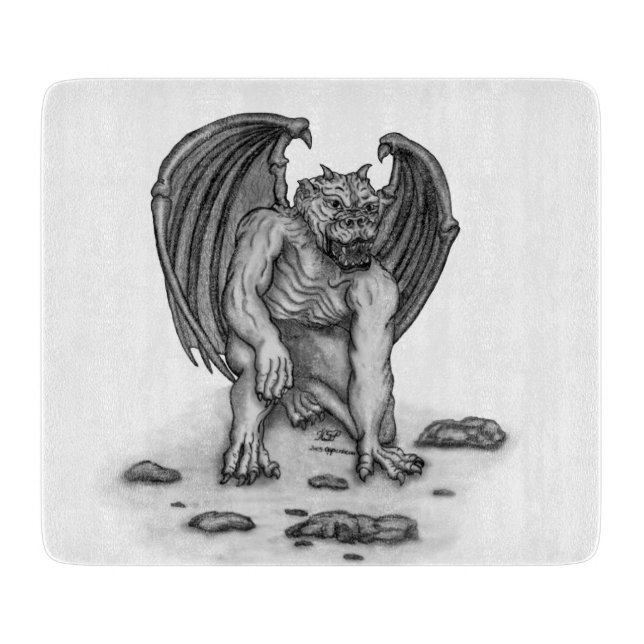 Golem Gargoyle Cutting Board (Front)