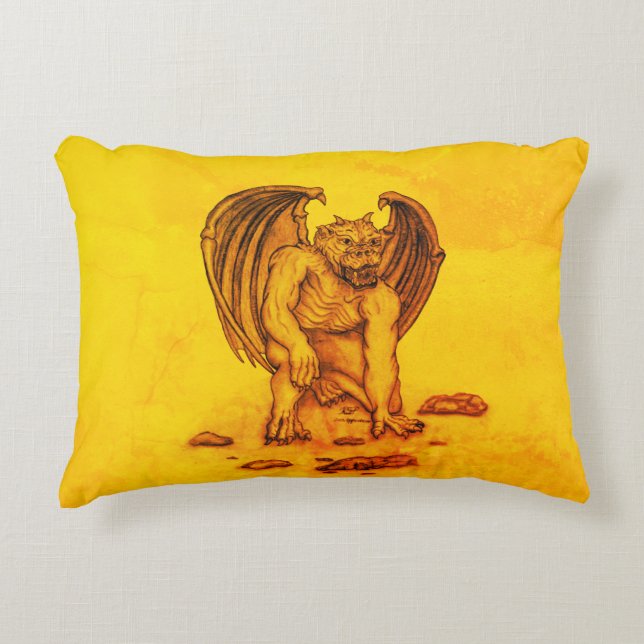 Golem Gargoyle Decorative Cushion (Front)