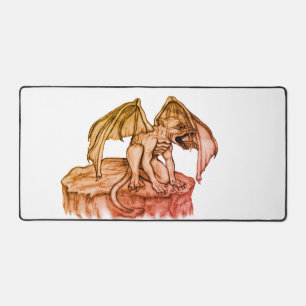 Golem Gargoyle Desk Mat