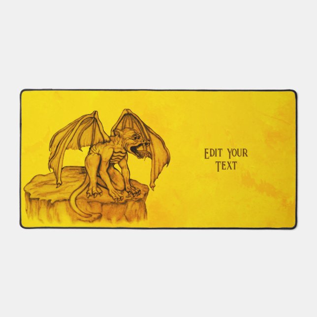 Golem Gargoyle Desk Mat (Front)