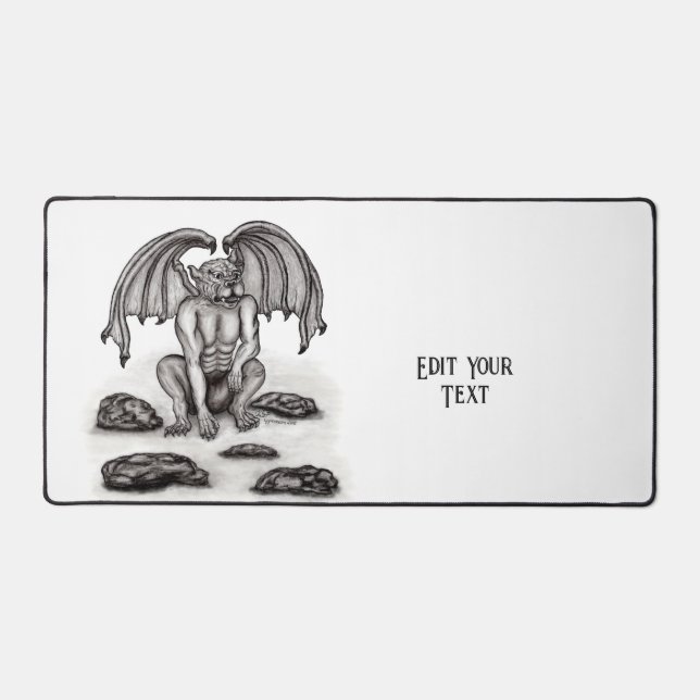 Golem Gargoyle Desk Mat (Front)