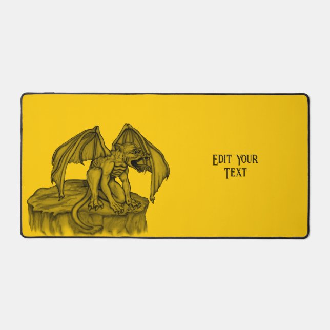 Golem Gargoyle Desk Mat (Front)