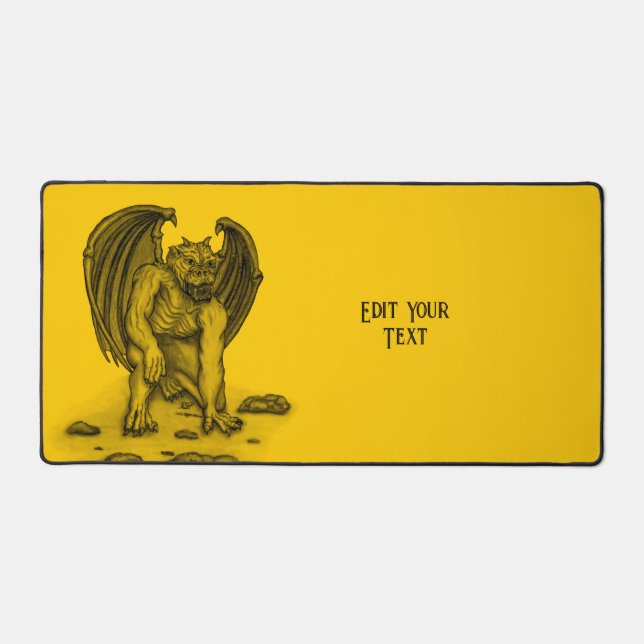 Golem Gargoyle Desk Mat (Front)