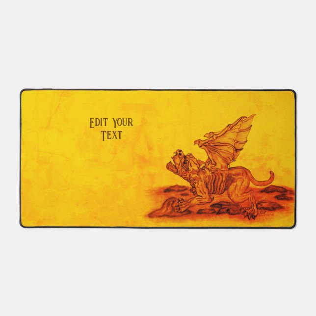 Golem Gargoyle Desk Mat (Front)