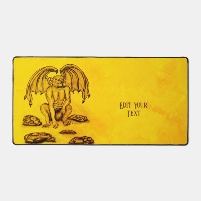 Golem Gargoyle Desk Mat (Front)