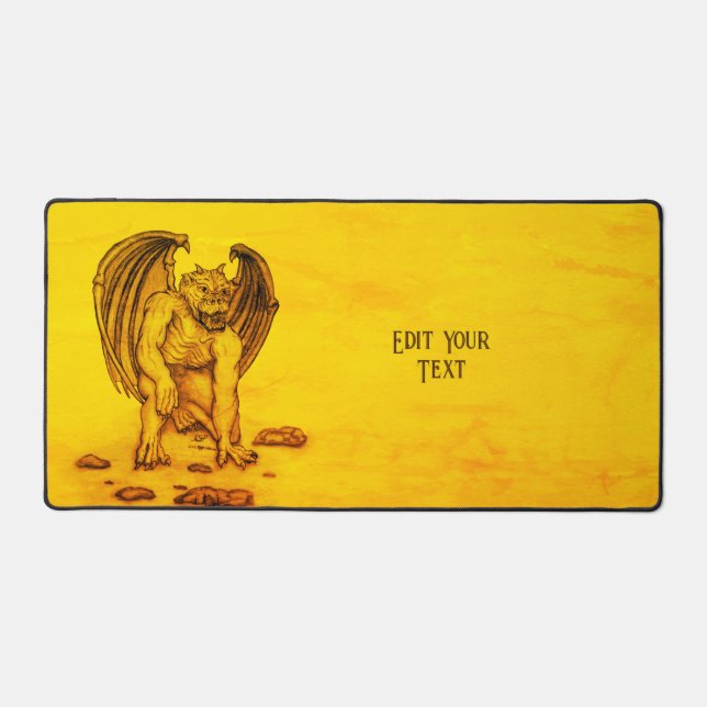 Golem Gargoyle Desk Mat (Front)