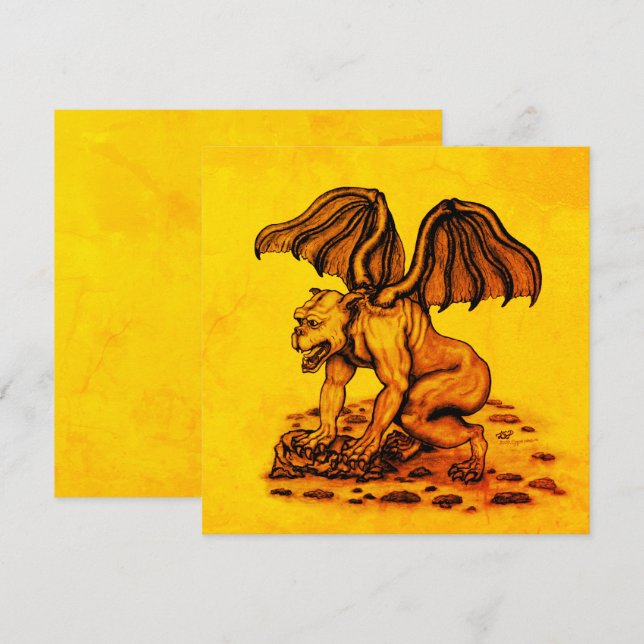 Golem Gargoyle flat card (Front/Back)