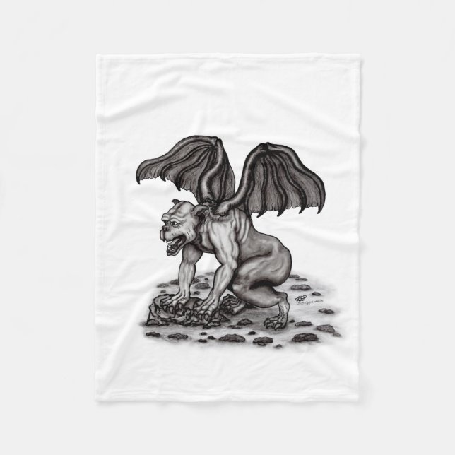Golem Gargoyle Fleece Blanket (Front)