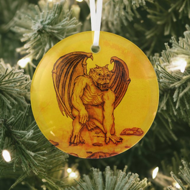 Golem Gargoyle Glass Tree Decoration (Insitu)