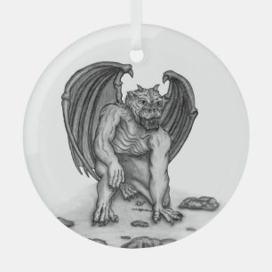 Golem Gargoyle Glass Tree Decoration