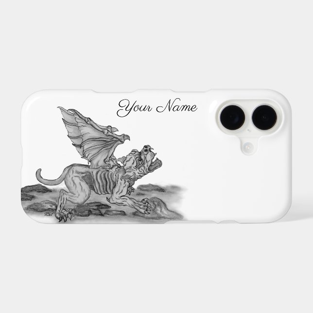 Golem Gargoyle iPhone Case (Back Horizontal)