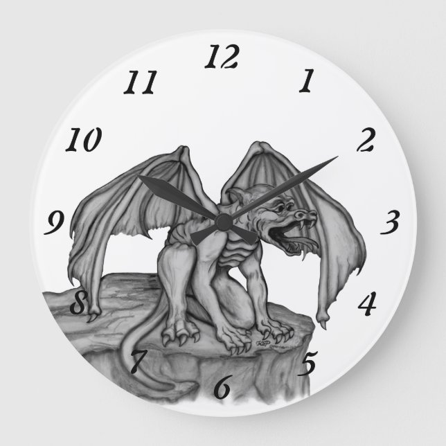 Golem Gargoyle Large Clock (Front)